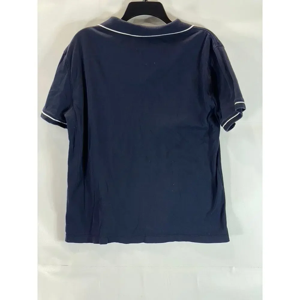 BANANA REPUBLIC Men's Preppy Navy Luxe Touch Performance Short Sleeve Polo SZ M